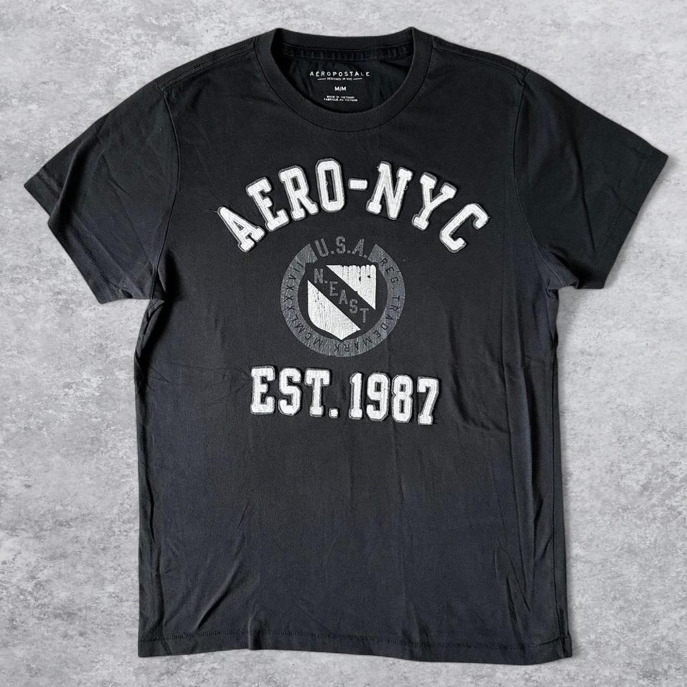 Aeropostale Men's Aero NYC EST 1987 gray t-shirt‎ size medium